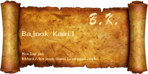 Bajnok Kamil névjegykártya